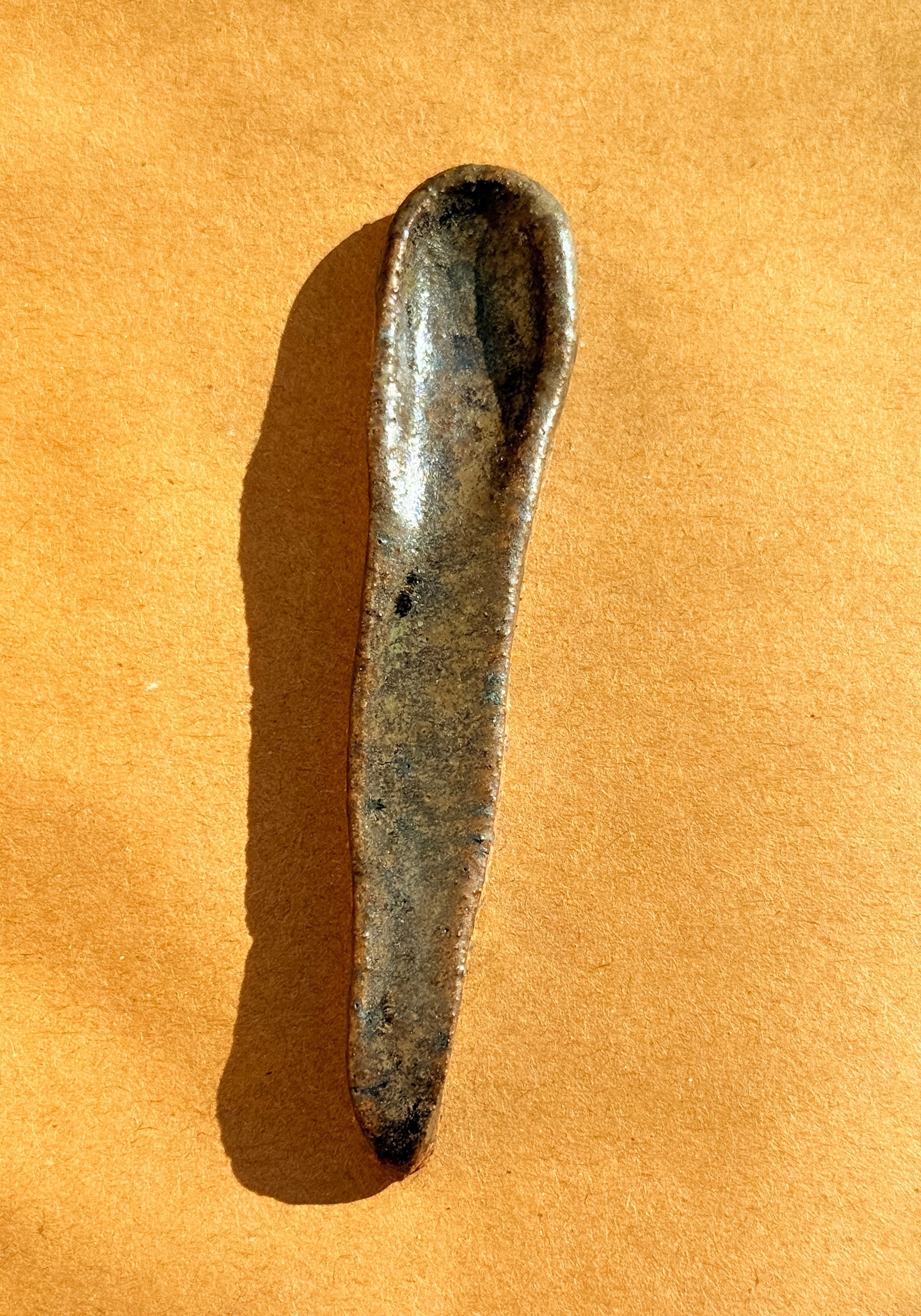 Handmade Ceramic "Salty" Spoon – Speckled Stoneware Mini Scoop | Bunzy