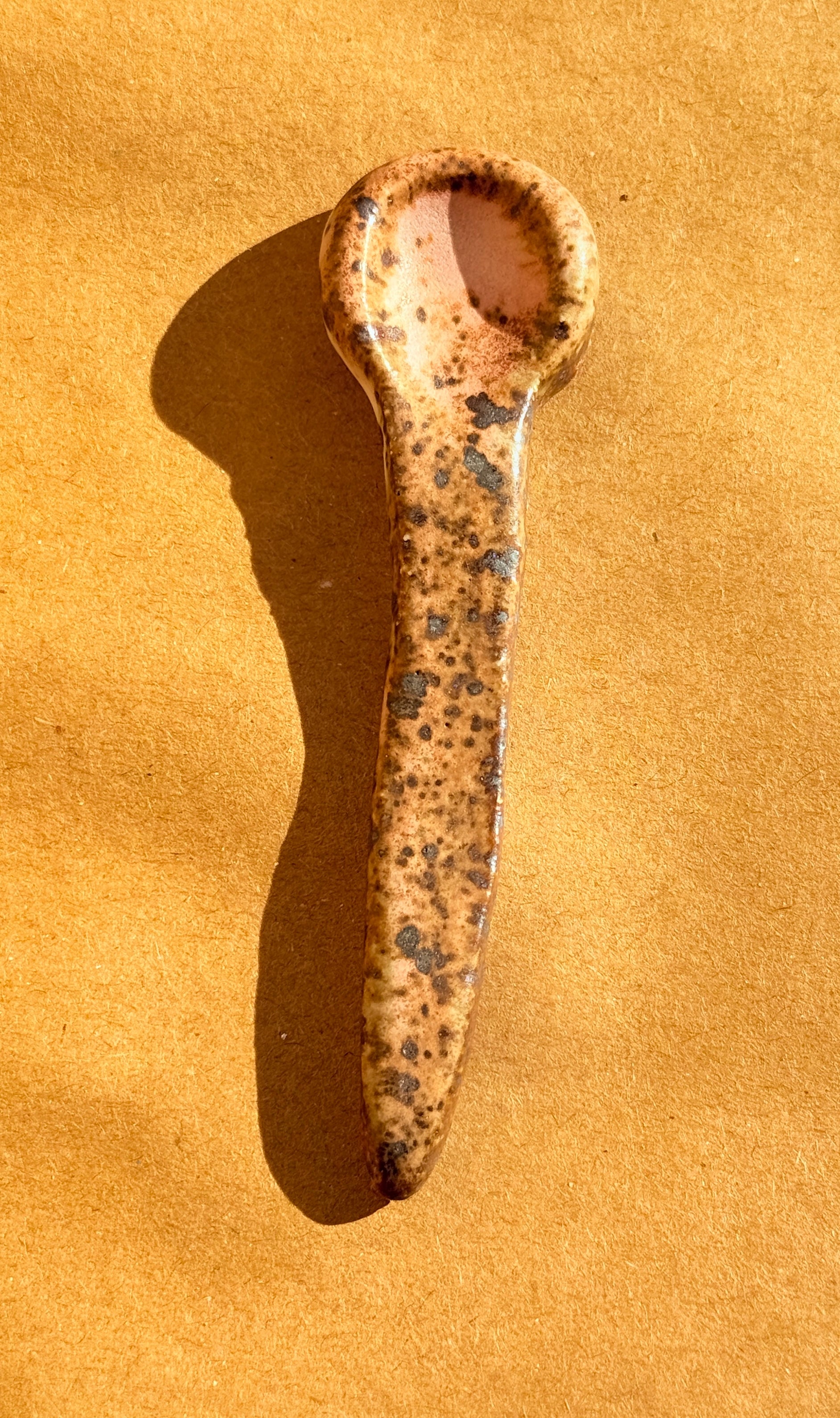 Handmade Ceramic "Salty" Spoon – Speckled Stoneware Mini Scoop | Bunzy