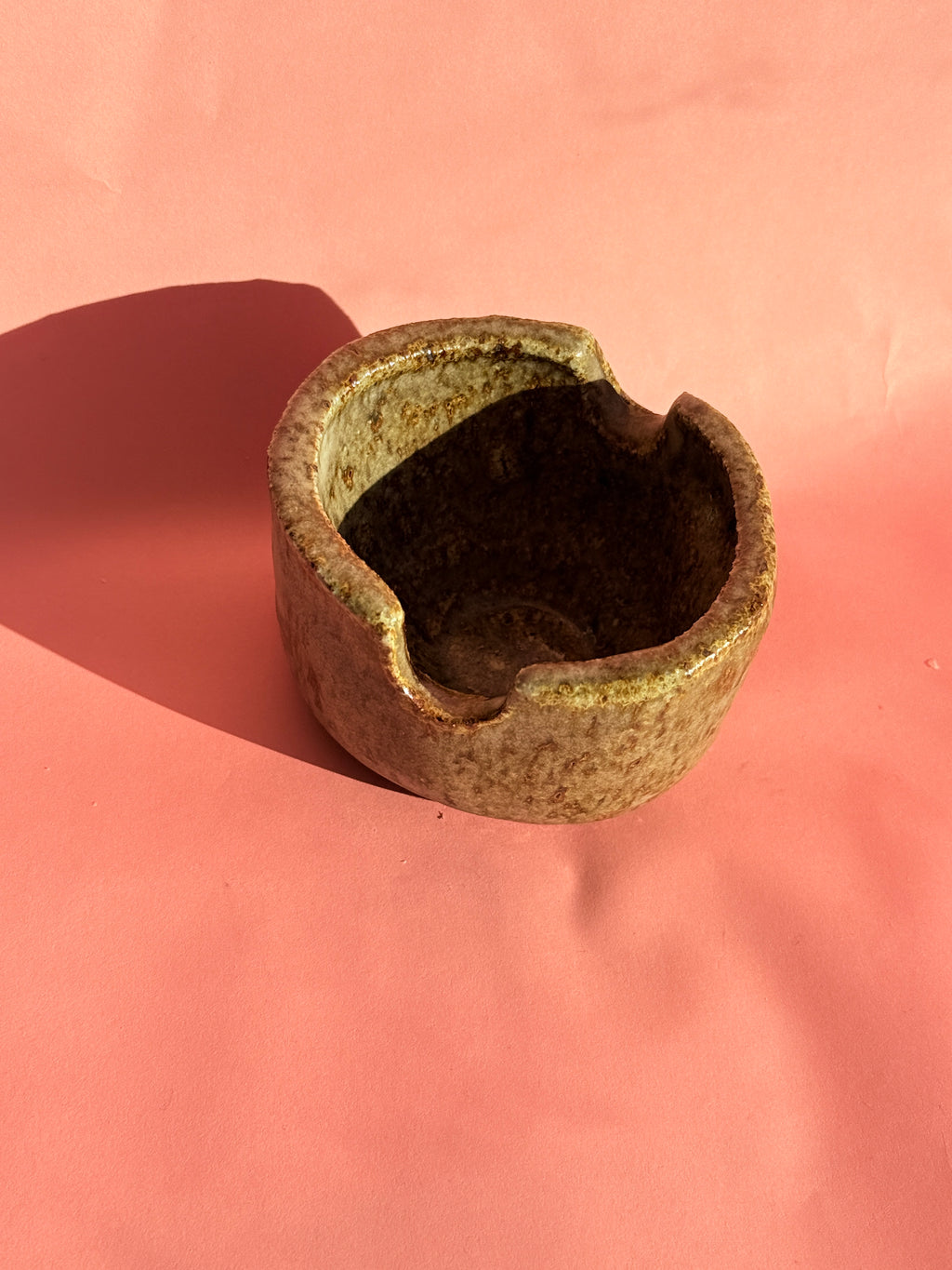 Small hand-built stoneware salt bowl