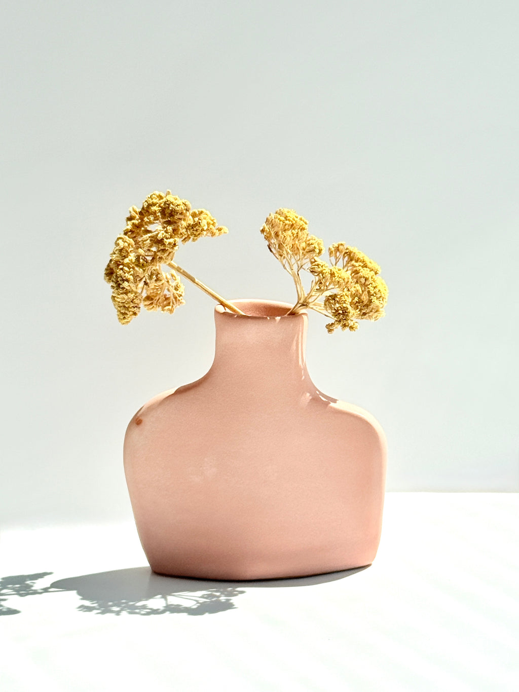 Matte Pink Bud Vase | Modern Porcelain Vase | Sculptural Ceramic Vase | Bunzy Ceramics