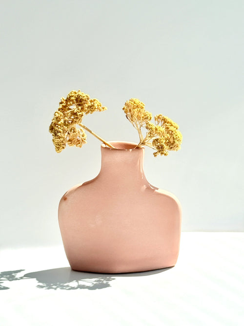 Matte Pink Bud Vase | Modern Porcelain Vase | Sculptural Ceramic Vase | Bunzy Ceramics