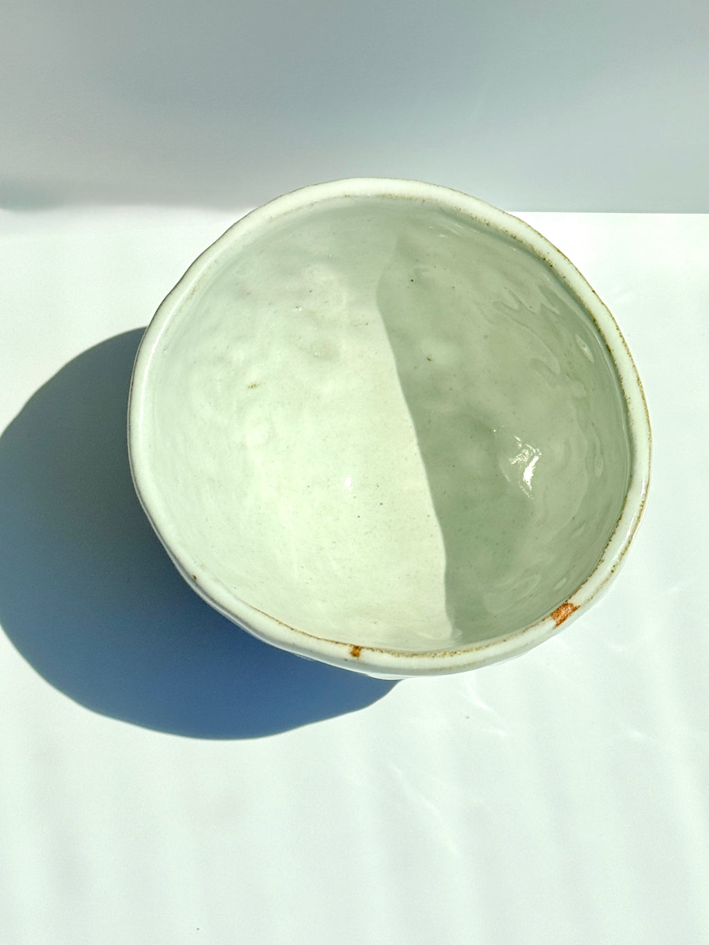 Carved White Latte Cup with Cobalt Blue Brushstroke | Stoneware Coffee Cup | Handmade Pottery