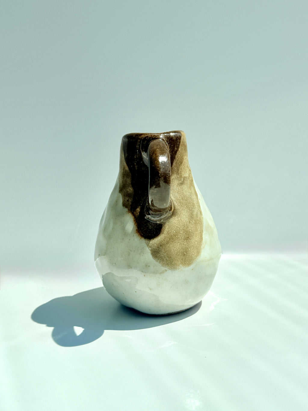 Handmade Stoneware Creamer | Brown Drip Glaze Milk Pitcher | Small Ceramic Creamer)