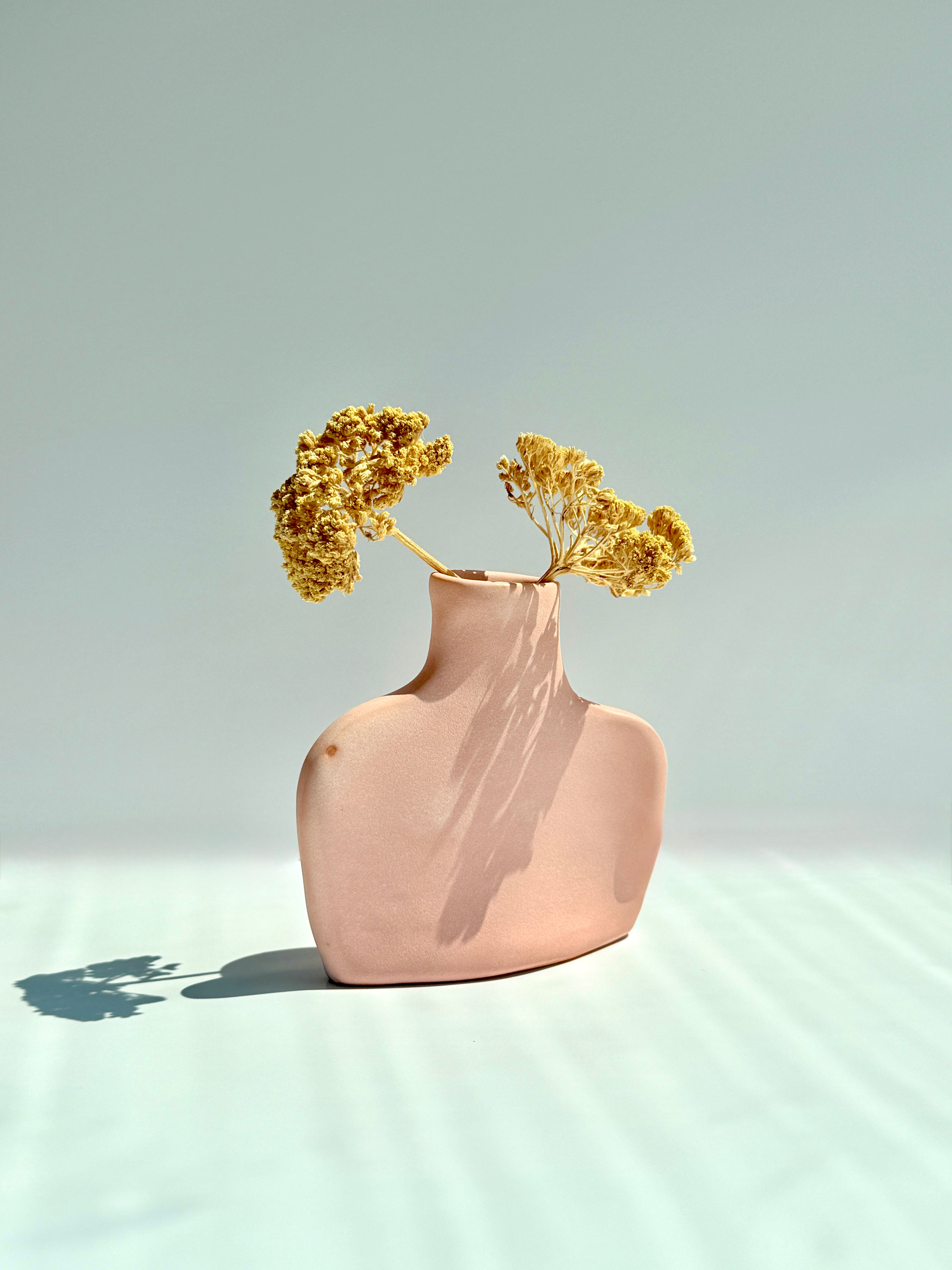 Matte Pink Bud Vase | Modern Porcelain Vase | Sculptural Ceramic Vase | Bunzy Ceramics