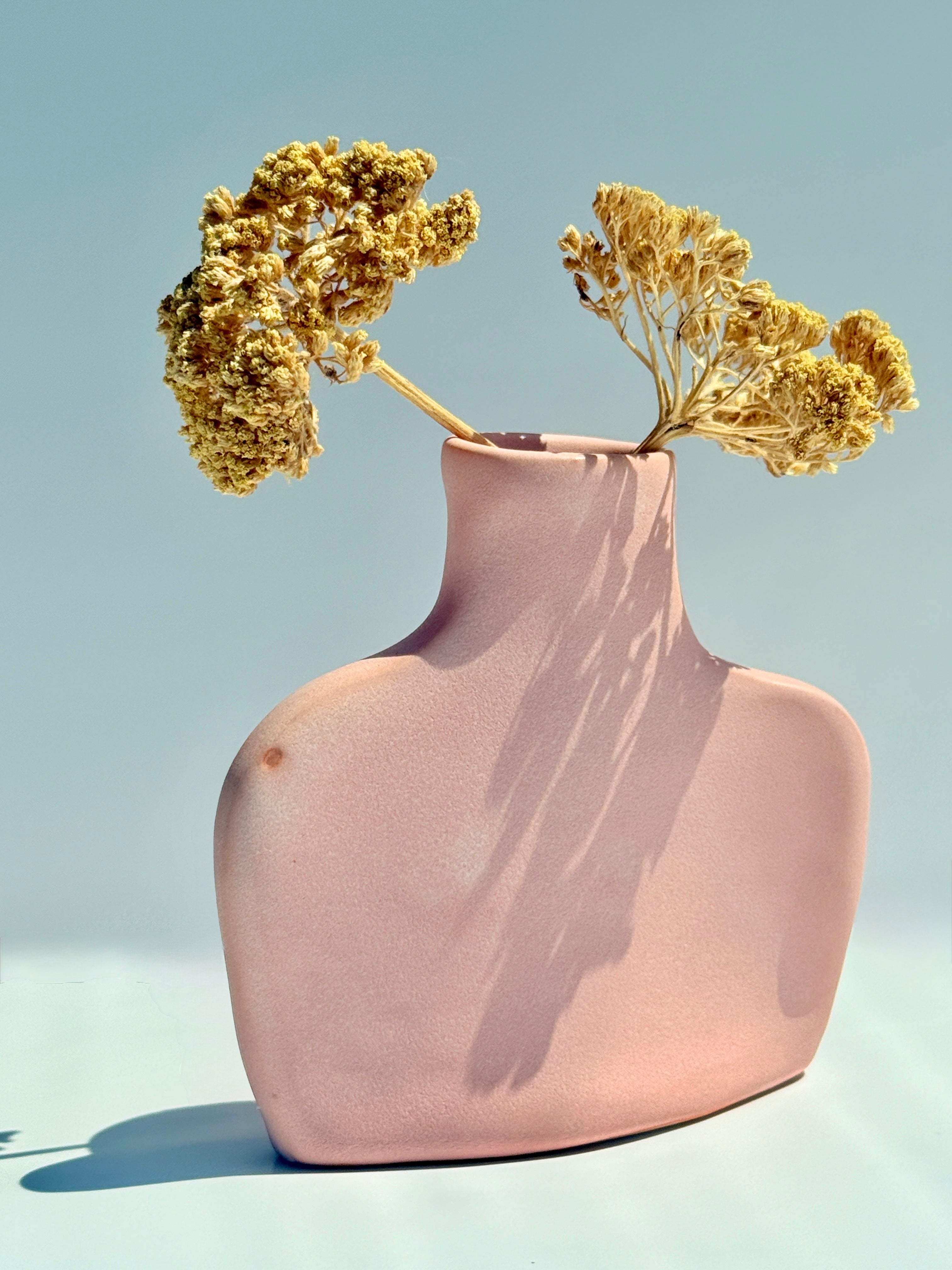 Matte Pink Bud Vase | Modern Porcelain Vase | Sculptural Ceramic Vase | Bunzy Ceramics