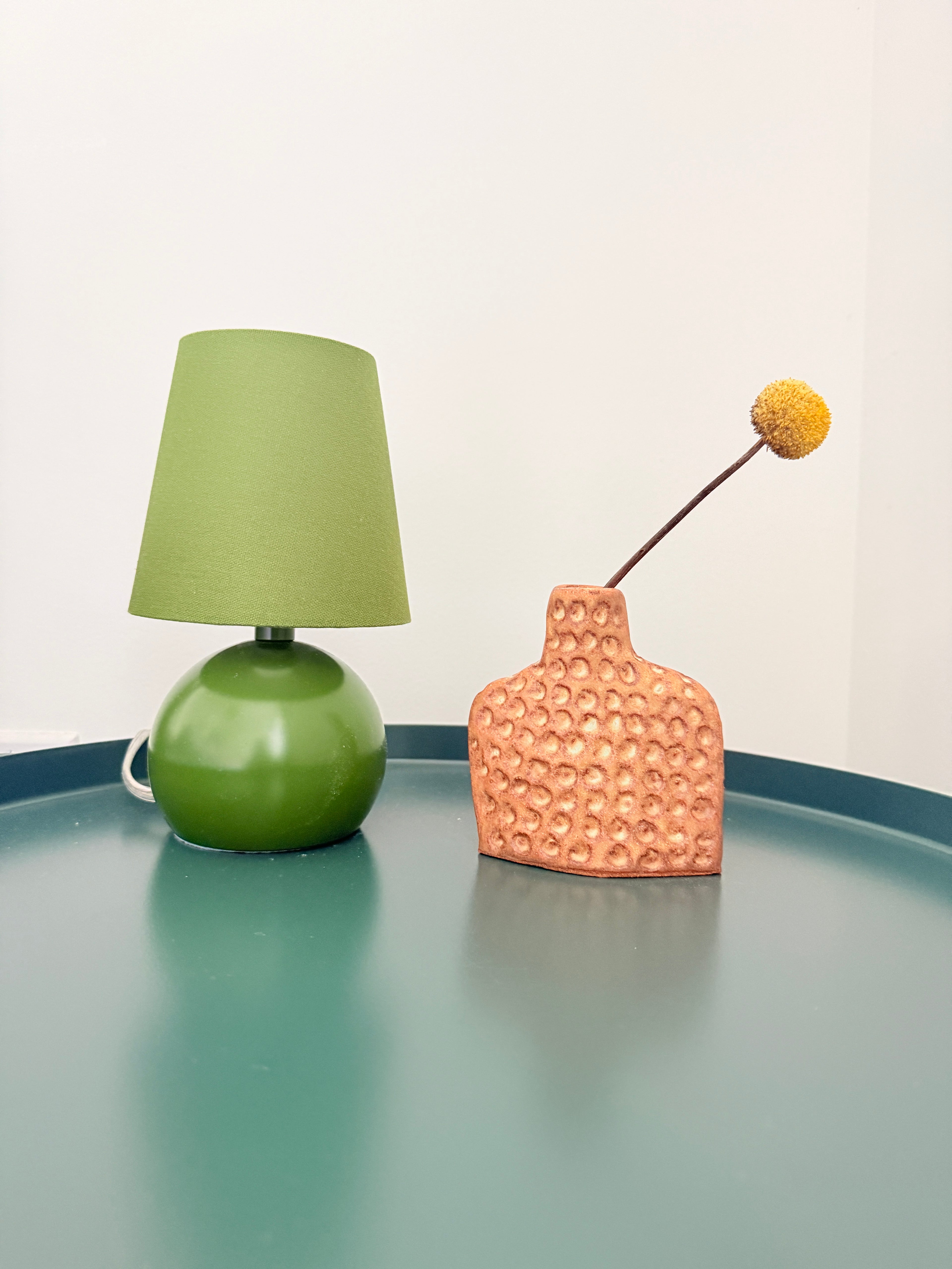 Handmade Ceramic Bud Vase – Textured Stoneware Bun Bun Vase with Dimples