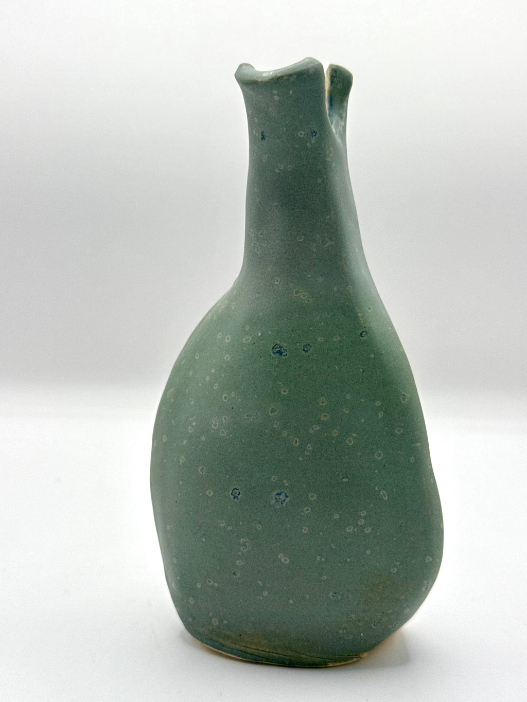 blue speckled organic vase made by Bunzy
