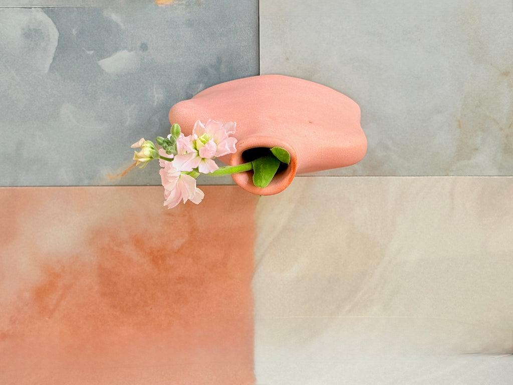 Matte Pink Bud Vase | Modern Porcelain Vase | Sculptural Ceramic Vase | Bunzy Ceramics