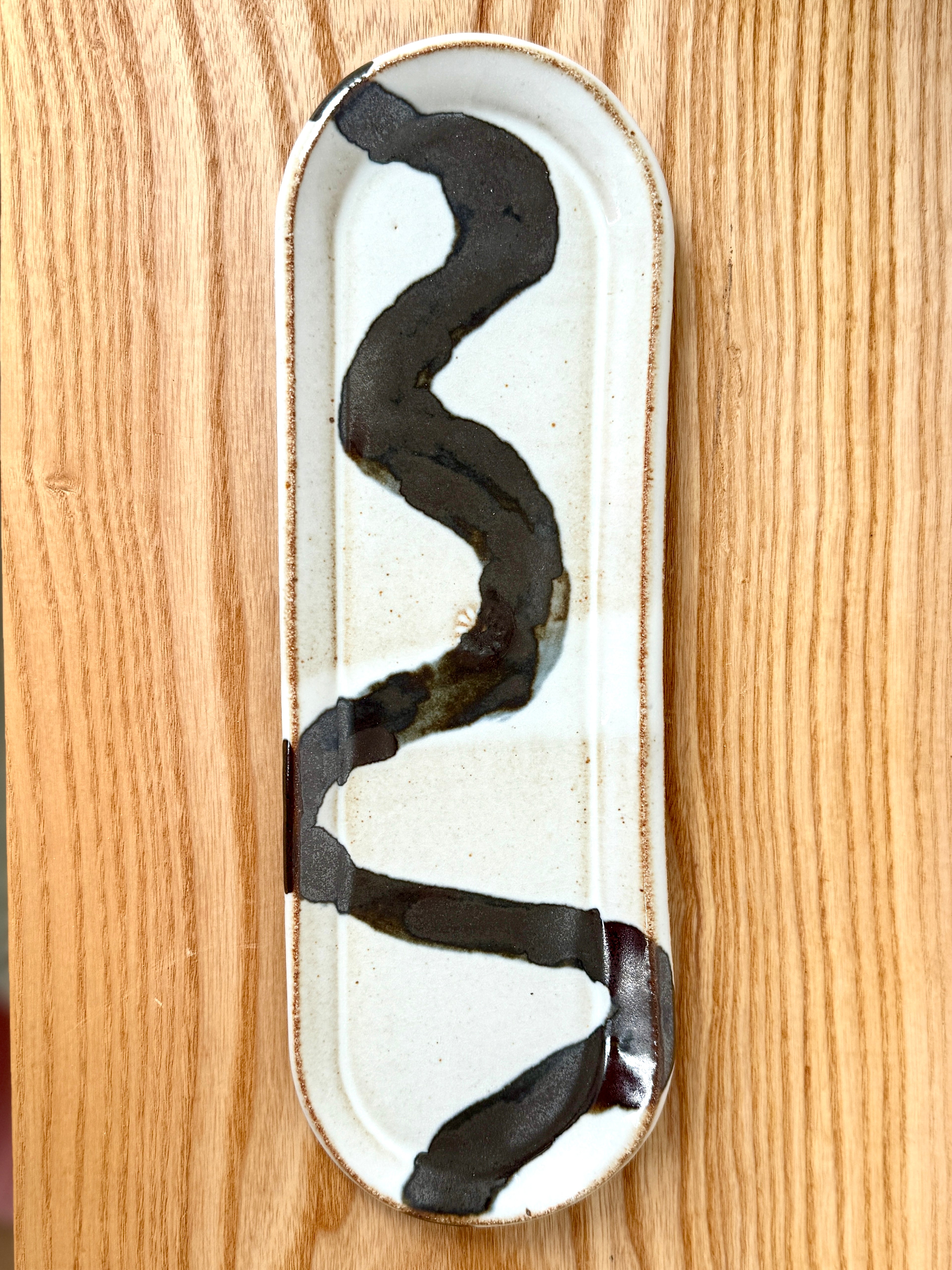 Black Wave Tray | Ceramic Ring Dish & Catchall Tray